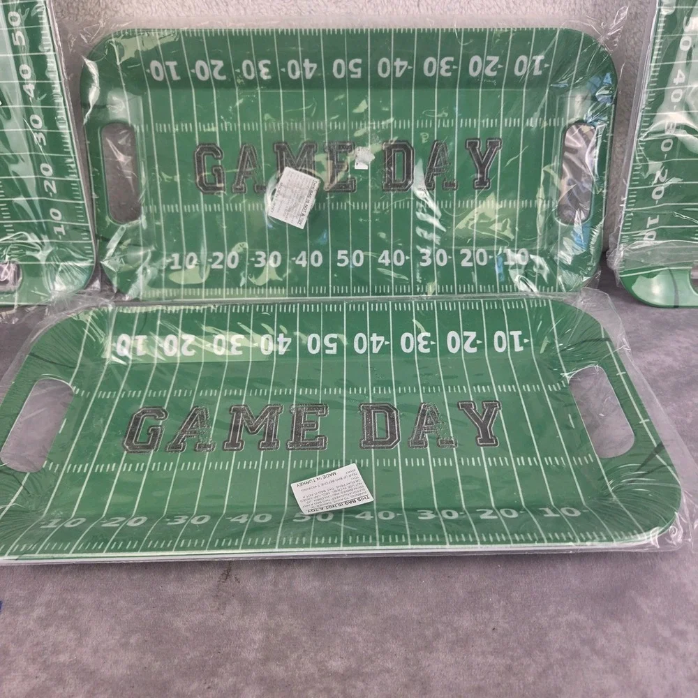 Boston International Game Day Melamine Football Field Serving Trays Set of 4